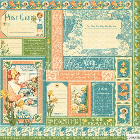 Graphic 45 Scrapbook Children/'s Hour Pad 24 12/" x 12/" sheets