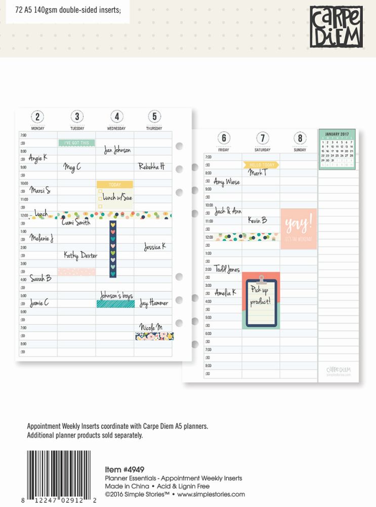 weekly appointment planner