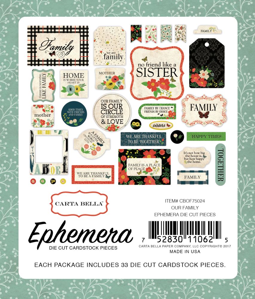 Carta Bella Paper Company Our Our Family Ephemera