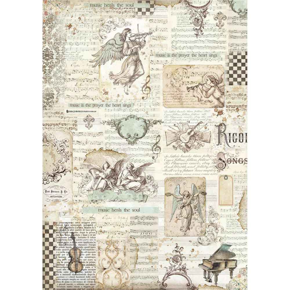 Rice Paper for Decoupage Scrapbooking Sheet White Angels