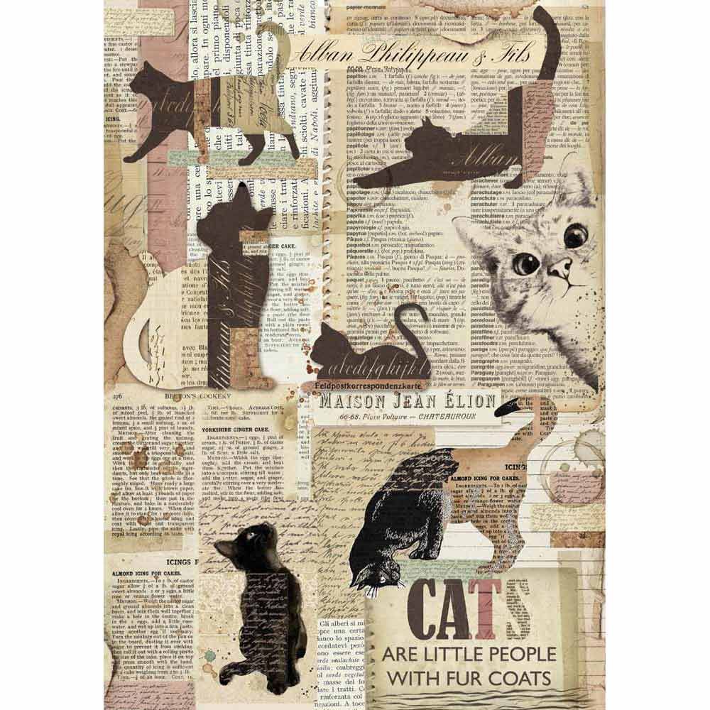 Rice Paper for Decoupage Scrapbook Craft Cats 694