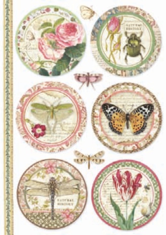 STAMPERIA A4 Decoupage Rice Paper packed Winter Botanic reindeer*Specialty Paper