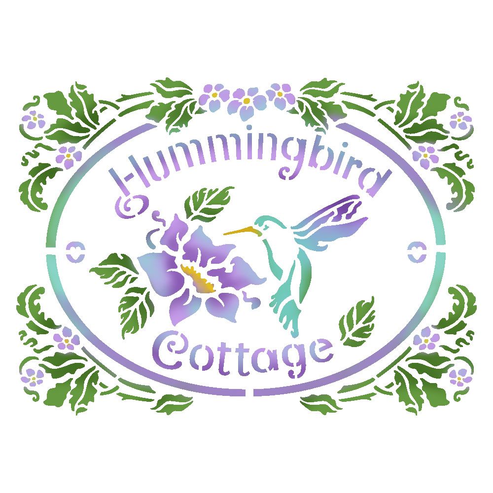 Stamperia Stencil D Cm 20x15 Hummingbird Cottagefor Scrapbooks