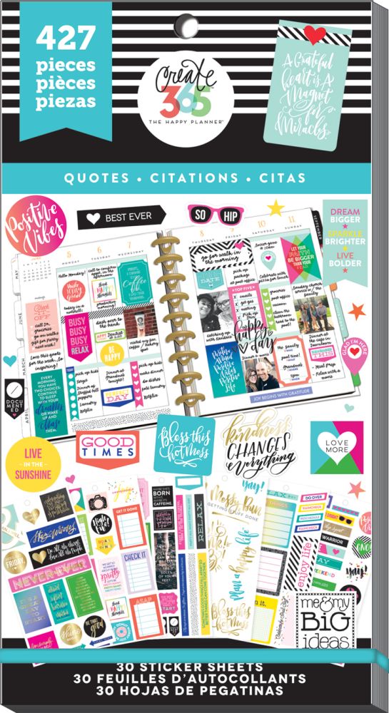 Me and My Big Ideas Pegatinas Life Quotes para Create 365 Planner