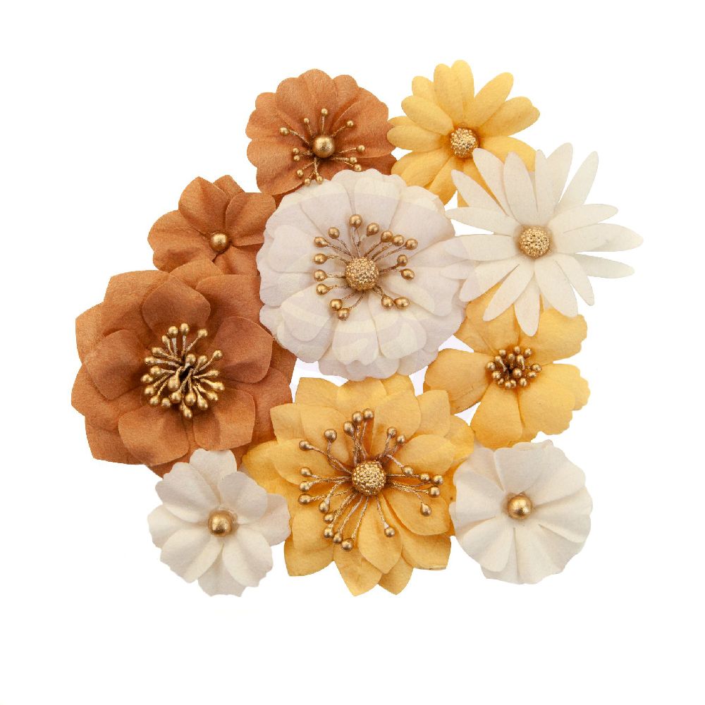 Prima Paper Flowers AUTUMN SUNSET AUTUMN LEAVES Scrapbook Embellishment 642723 Prima Paper Flowers AUTUMN SUNSET AUTUMN LEAVES Scrapbook Embellishment 642723