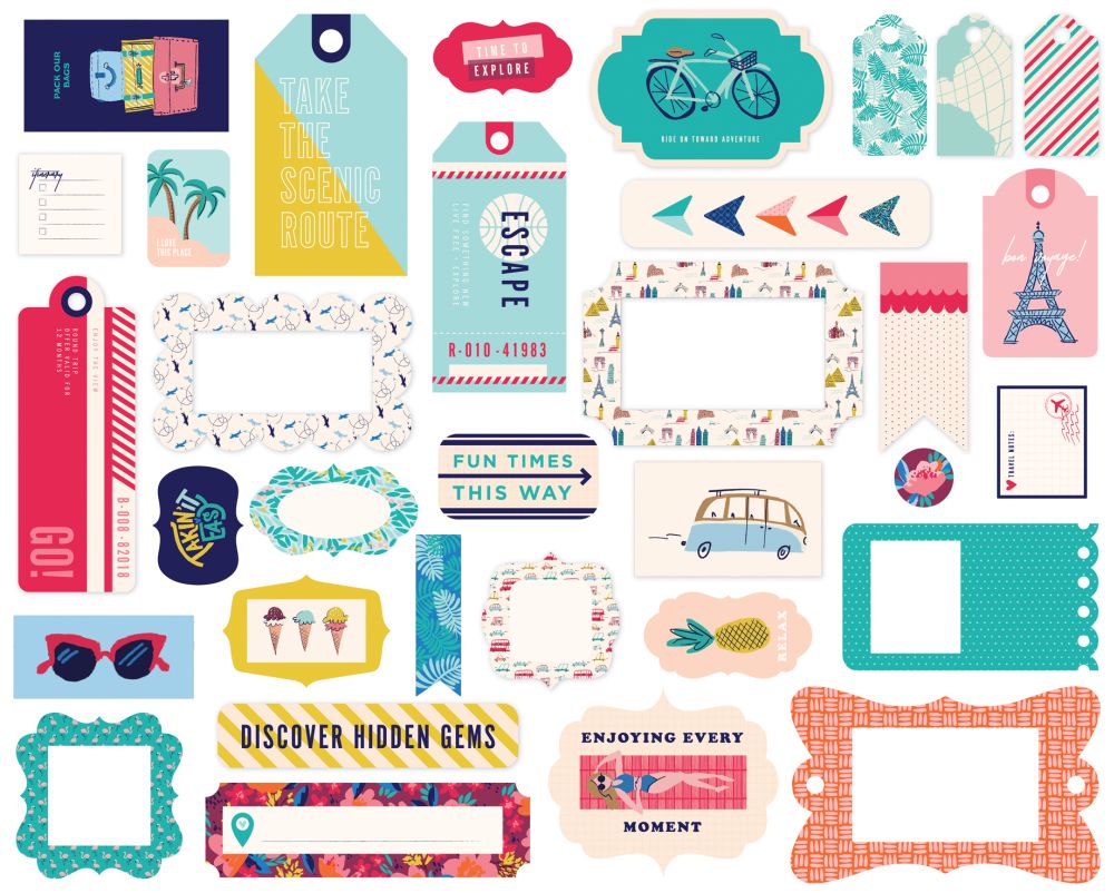 Echo Park Paper Let S Travel Frames Tags Scrapbook