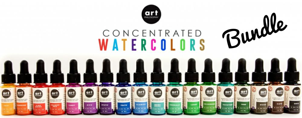 Prima Marketing Concentrate Watercolor Bundle (18 Colors)For Scrapbooks, Cards, & Crafting