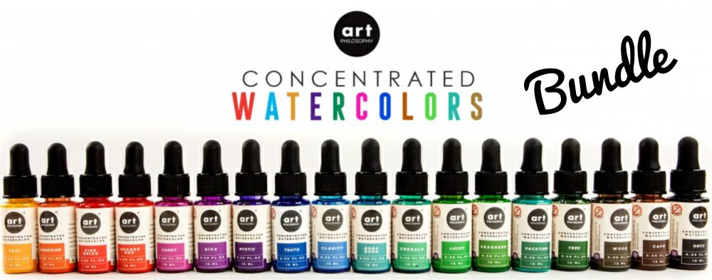 Prima Marketing Concentrate Watercolor Bundle (18 Colors)For Scrapbooks, Cards, & Crafting