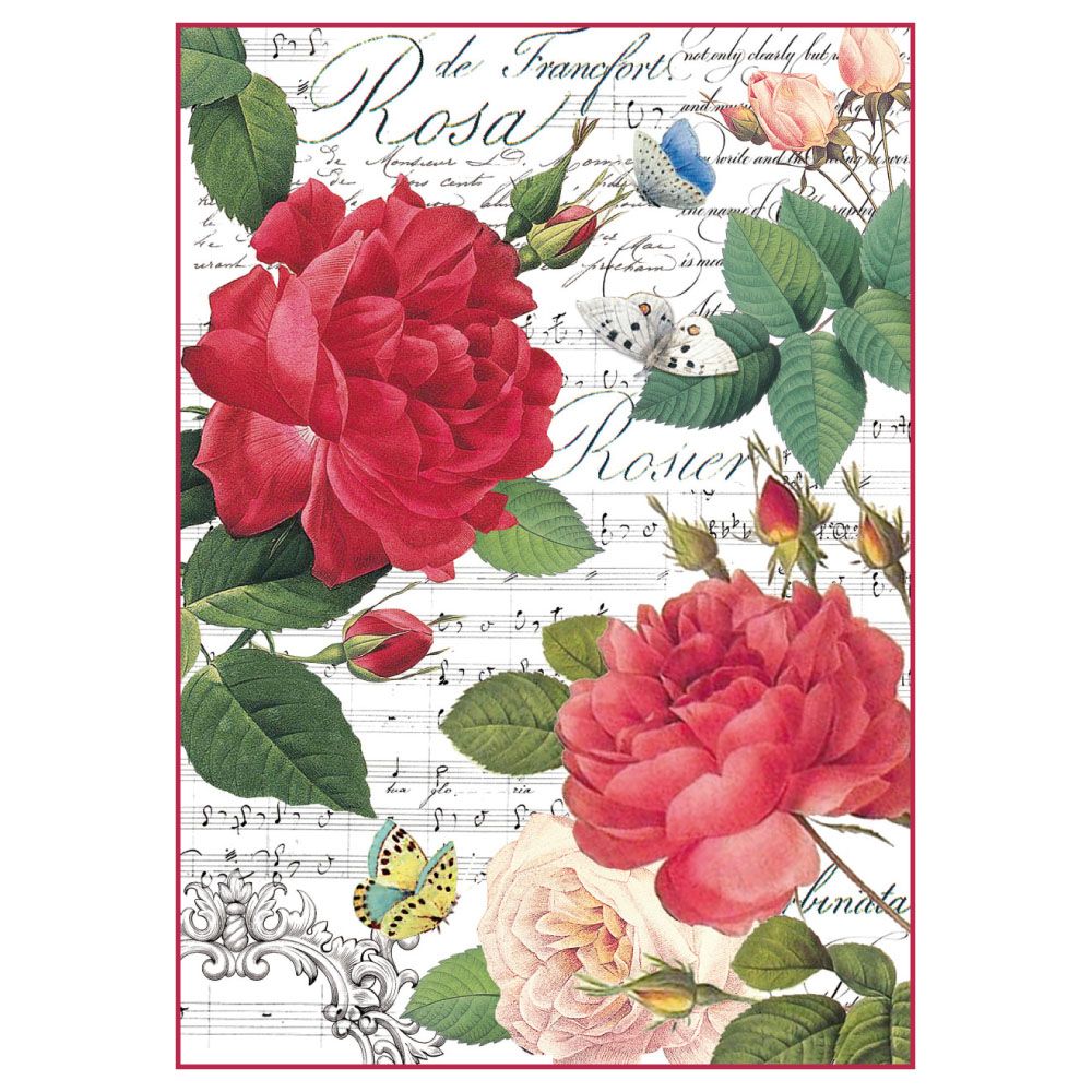 Stamperia Rice Paper Sheet A4-red Roses