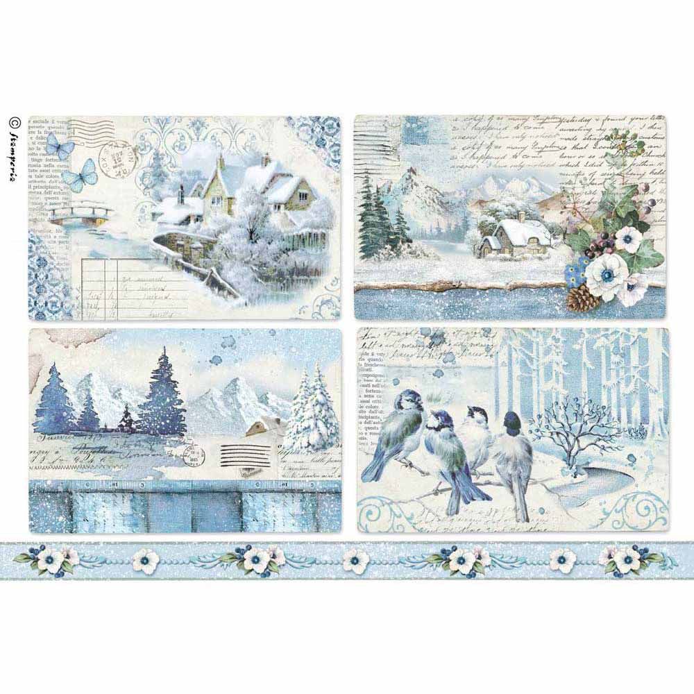 Sheet Craft Rice Paper for Decoupage  A3 Winter Land 1 Scrapbooking 