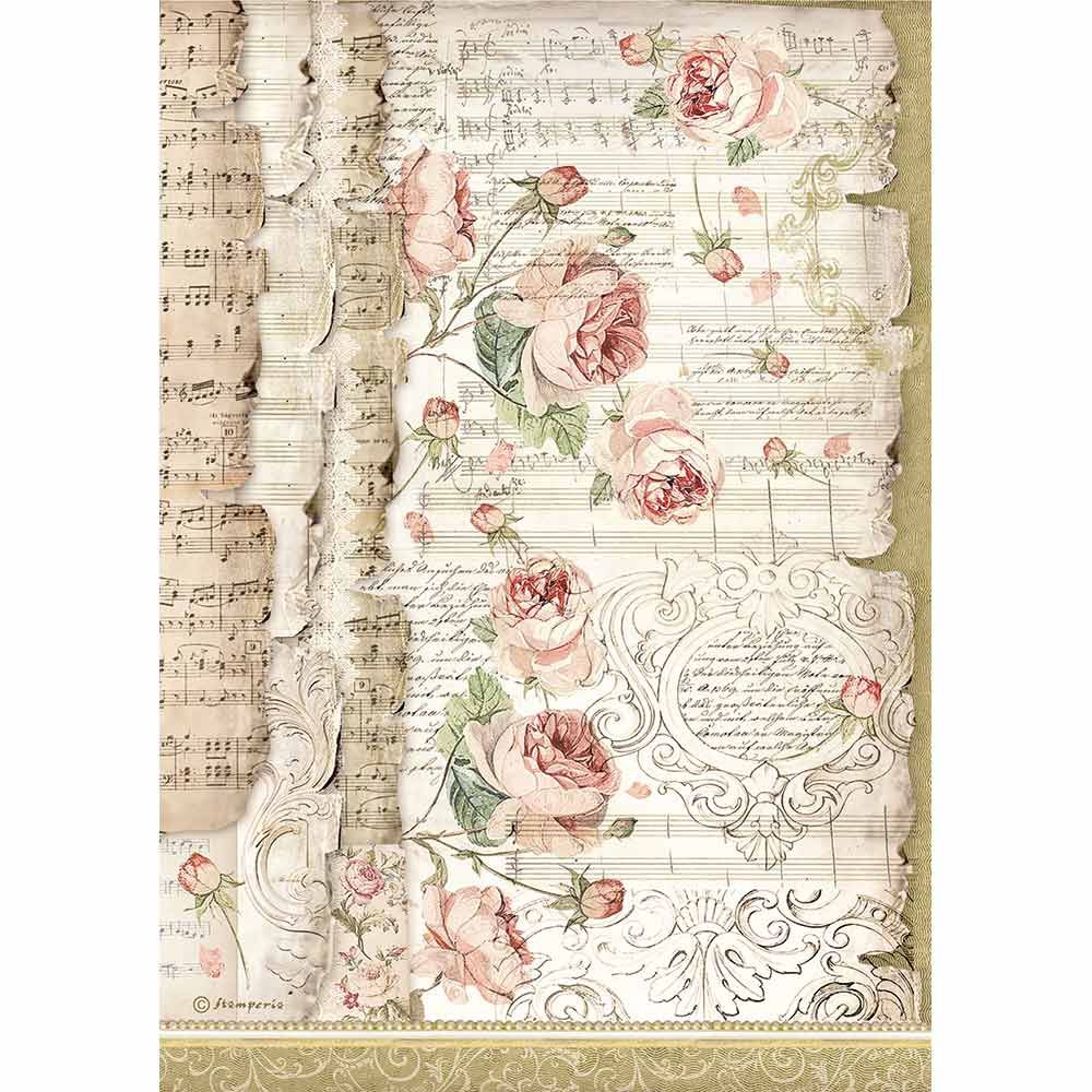 Stamperia Rice Paper Sheet A4-red Roses