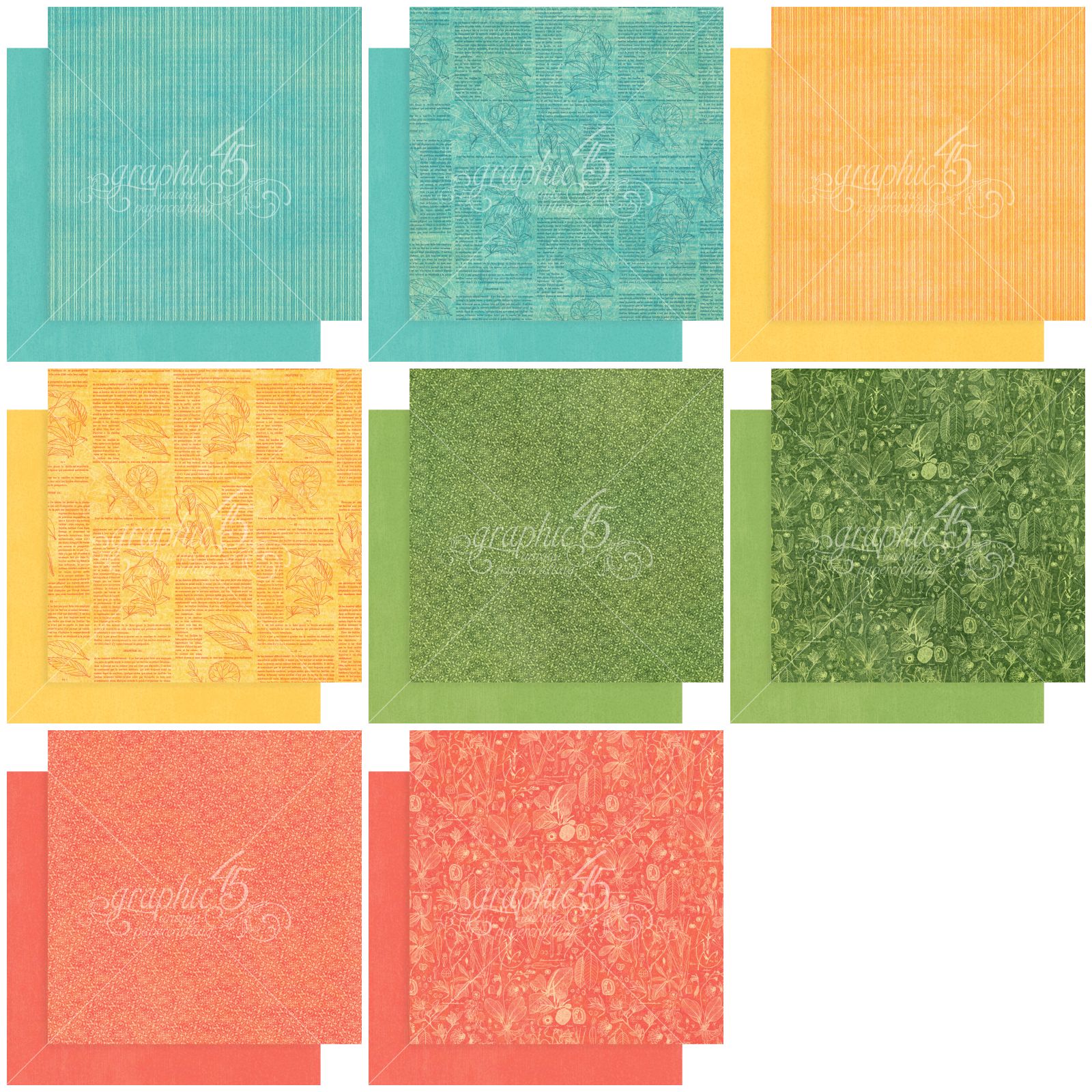 Multi Graphic 45 Lost in Paradise 12x12 Patterns /& Solid Pad Craft Paper