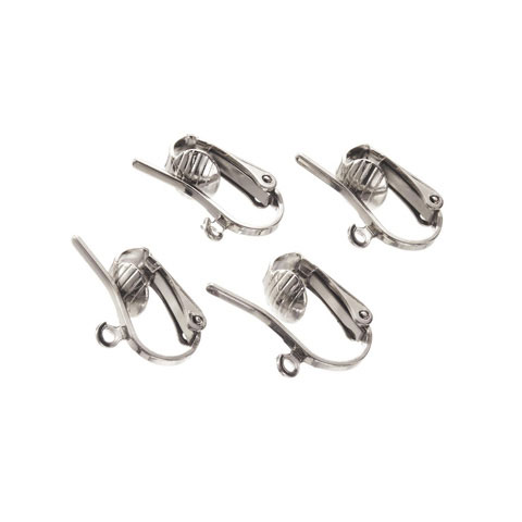Clip-On Earrings - Pierced Look - Silver Plated - 9.5mm Pad (10) by ...
